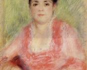 Portrait of a Woman in a Red Dress - 皮埃尔·奥古斯特·雷诺阿